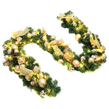 Imagem de Belas Guirlanda de outono de 270 cm/106 pol para interior ao ar livre guirlanda de natal longa tradicional guirlanda de vime para casa decoração de shopping criando atmosfera diverso