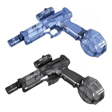 Imagem de Arma de Brinquedo Pistola de Água Automática Metralhadora Elétrica Recarregável com Luz Led Jato Forte de Longo Alcance Durável (AZUL)