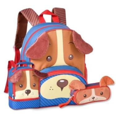 Imagem de Mochila com Lancheira e Estojo Kit Escolar Infantil Meninos-Masculino