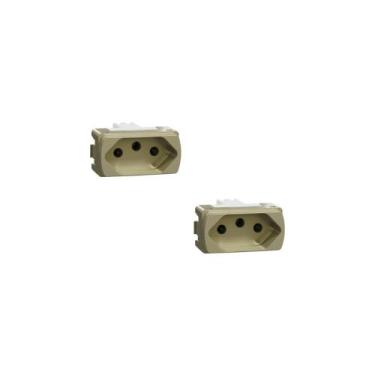 Imagem de Kit 2 Modulos Tomada 20A Miluz S3B70353 Dourado Schneider