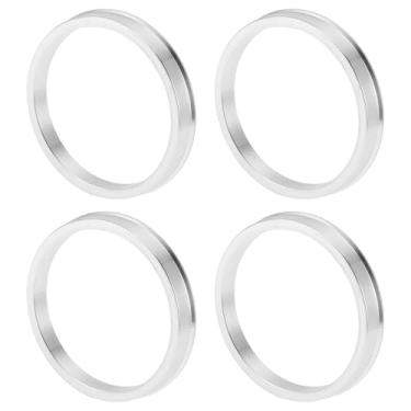 Imagem de INFINAUTO Anéis centralizados no cubo da roda do carro OD 72,1 mm para ID 64,1 mm Eixo central de rodas com absorção de choque Hubrings liga de alumínio tom prateado durável