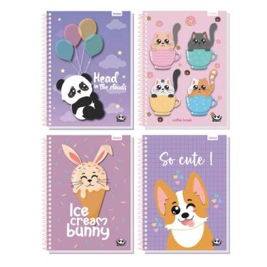 Imagem de Caderno Espiral 1/4 com 96fls Kawaii Capas fofas Tamoio