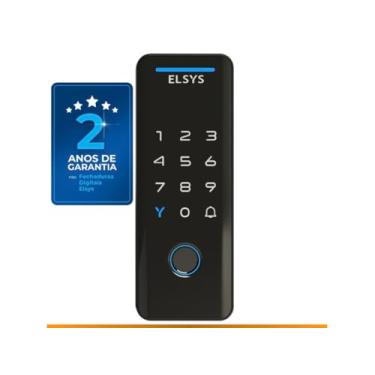 Imagem de Fechadura Digital de Sobrepor, Abertura por senha ou tag, Tecno, Preta, DS4100V, Elsys