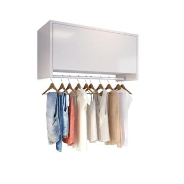 Imagem de Armário Aéreo Multiuso Delta Parede Suspenso Cabideiro Lavanderia (Off White)