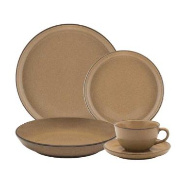 Imagem de Aparelho De Jantar E Chá 30 Peças Oxford Flat Ocre
