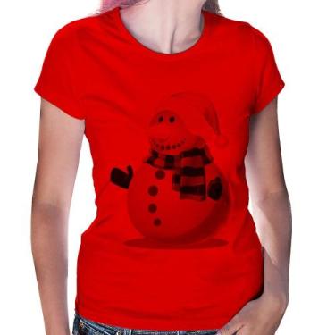 Imagem de Baby Look Boneco de neve - Foca na Moda, Vermelho, P