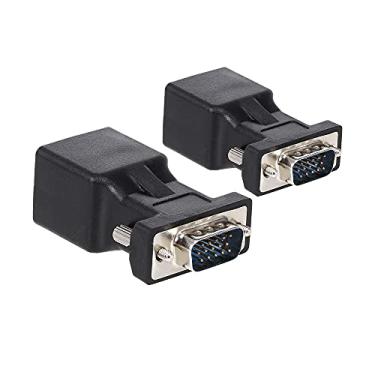 Imagem de DB9 RS232 Porta Feminina para RJ45 Conector Feminino, 2pcs VGA para RJ45 Adaptador VGA Male para RJ45 Adaptador Ethernet Porta Converter Cat5E CAT6 Adaptador de Cabo de Rede