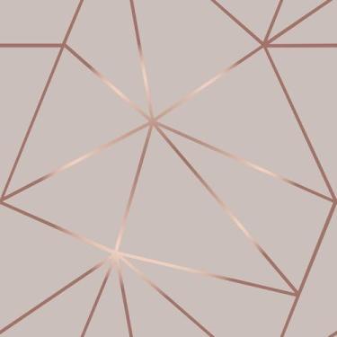 Imagem de Papel Parede 12m Adesivo Rose Gold Geométrico Lavável Nude Rosa
