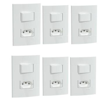 Imagem de kIT 6 CONJUNTOS DE INTERRUPTORES+TOMADA 10A 250V SCHNEIDER