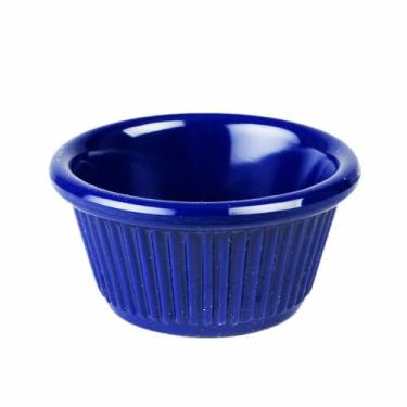 Imagem de A-to-Z Supply ML509CB1 Ramekin, capacidade de 57 g, 7 cm de diâmetro, redondo, canelado, resistente à quebra, pode ser lavado na lava-louças, livre de BPA, melamina, azul cobalto, NSF, pacote com 12