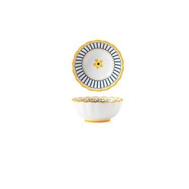 Imagem de Conjunto de tigela e prato personalizados de estilo japonês, utensílios de mesa de cerâmica para casal - prato de 10 cm - cereja no topo do bolo