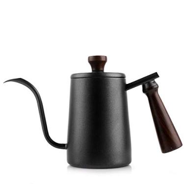 Imagem de Panela de café em aço inoxidável, bico de ganso longo com alça de madeira 700 ml