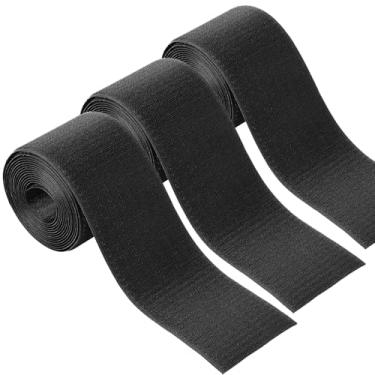 Imagem de WILLBOND Pacote com 4 cabos de 3 m x 7,6 cm para cobertura de cabos, protetor de carpete, fita de gancho e laço para fios no chão e evita perigo de viagem (preto)