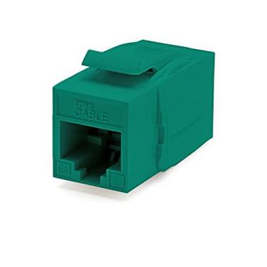 Imagem de TrueCABLE Acoplador de conector Keystone Cat6A, não blindado (UTP), PoE++ (4PPoE), listado UL, verificado ETL, ANSI/TIA 568-2.D Cat 6A em conformidade com desempenho, acopladores RJ45 fêmea para