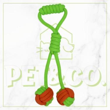 Imagem de Kit 3 Cordas Puxador Mordedor para Cachorro - Pet&CO., Verde&Rosa