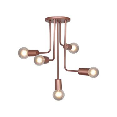 Imagem de Lustre Pendente Vogue 5 Lamp E27 Rosê
