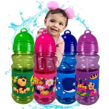 Imagem de Squeeze Infantil Garafinha Agua Plástico Bico Silicone 420ml - PDIMPOR