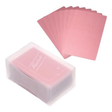 Imagem de PATIKIL Cartões de visita de metal de 0,21 mm, pacote com 180 cartões de nome em branco com gravação a laser em alumínio para cartões de presente DIY, ouro rosa