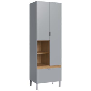 Imagem de Paneleiros 2 Portas 1 Gaveta 100% Mdf Griseo/naturalle Co9210 - Decibal Móveis