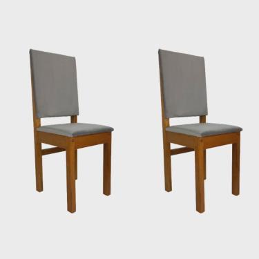 Imagem de Conjunto 2 Cadeiras Encosto Estofado Zamarchi Canela Joli Creme