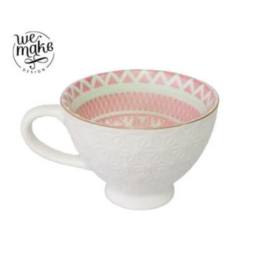 Imagem de Xicara de porcelana branca E rosa decorada