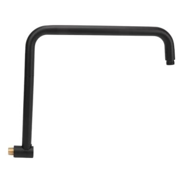 Imagem de 14Inch S Forma Chuveiro Extensão Braço Aço Inoxidável, Rotação de 360 ° Chuva Chuveiro Substituição Da Tubulação, Cintura Alta Chuveiro Longo Escovado Extensor Horizontal Tubo,