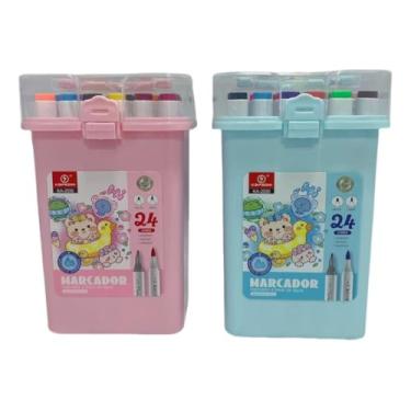 Imagem de Marcadores Dupla Ponta Fine Brush Pen – 24 Cores Vibrantes para Desenho, Artesanato e Material Escolar, Canetas Artísticas com Ponta Fina e Ponta Escova, Ideal para Detalhes e Linhas Variadas