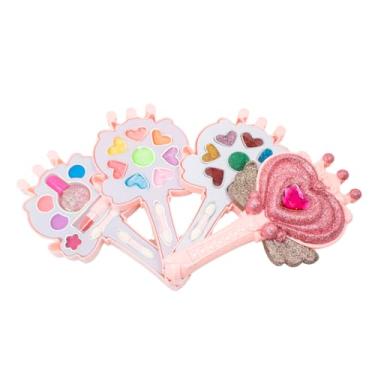 Imagem de Kit de Maquiagem Infantil em Forma de Varinha, 24 Sombras, Batom e Esmalte, Rosa