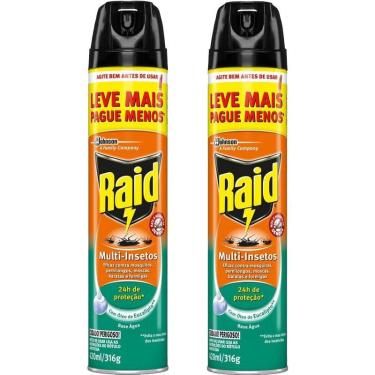 Imagem de Kit 2 Inseticidas Aerossol Raid Multi-Insetos Óleo de Eucalipto 420ml Leve Mais Pague Menos