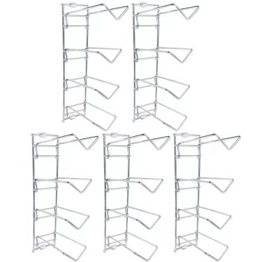 Imagem de 5 Adegas Para Parede Aramado Cromado Suporte 4 Garrafas Vinho