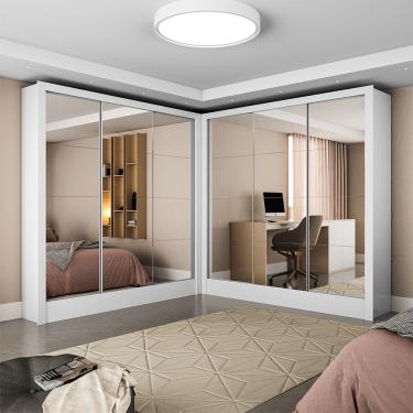 Imagem de Closet Casal Duplo Fortaleza 6 Portas Premium 12 Prateleiras - Branco