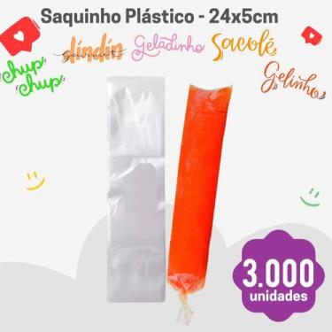 Imagem de Saquinho Para Geladinho Gourmet, Gelinho, Sacolé 5x24cm 3.000 unid - S