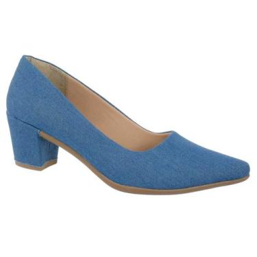 Imagem de Sapato Scarpin Bico Fino Salto Baixo Grosso Confortável Via Angel 22.0