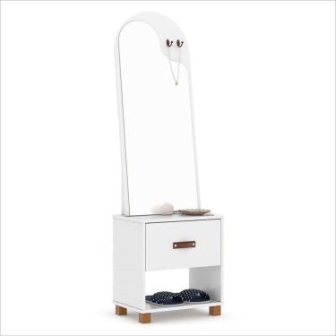 Imagem de Toucador Organic Com Espelho 1 Gaveta E Nicho Ej Móveis Branco