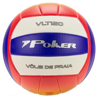 Imagem de Bola de Vôlei de Praia Training VLT 120 II Poker, Azul, Vermelho