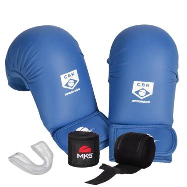 Imagem de Kit Luva de Karate Competition + Bandagem + Protetor Bucal MKS Combat-Unissex