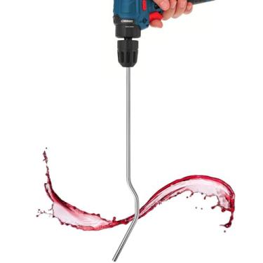 Imagem de Desgaseificador de vinho para vinificação, chicote de aço inoxidável de 35,5 cm, misturador, misturador, varinha de fixação, mistura, agitação de gases, cerveja, vinho, kombucha, hidromel