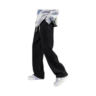 Imagem de Calça Jeans Masculina Solta Reta - Estilo Coreano Vintage Y2K, P (45-5