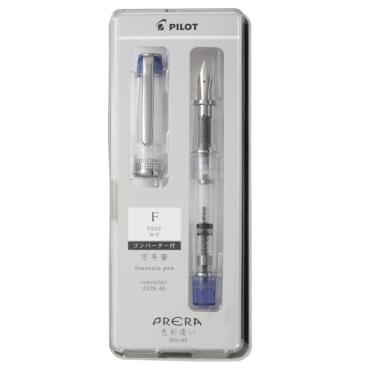 Imagem de PRERA Iro-Ai Pilot Caneta-tinteiro transparente azul ponta fina P-FPR-1-TL-F com caneta esferográfica Stylus original