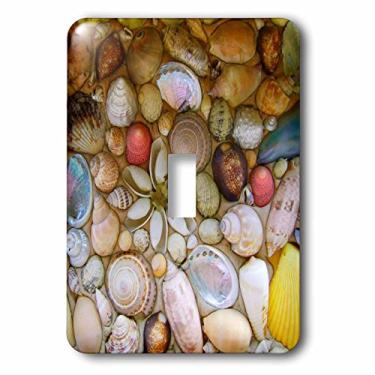 Imagem de 3dRose lsp_155651_1 Conchas de mar Fotografia Colorida Padrão de Conchas do Mar Oceano Litorâneo Nautical Beach Feel Decor Single Toggle Switch