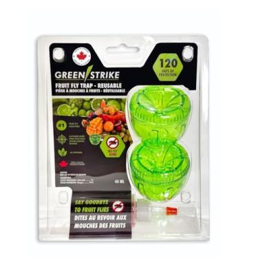 Imagem de GREENSTRIKE Pacote com 2 armadilhas para moscas de frutas para uso interno. Solução de 120 dias - armadilha para mosquitos e armadilha eficaz para moscas de frutas - Fácil de usar - Melhor para