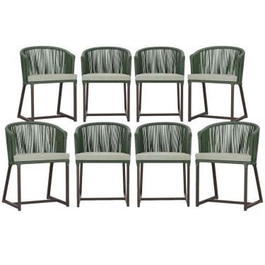 Imagem de Mesa com 4 Cadeiras de Jantar Roma 100cm e Noronha em Aluminío