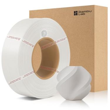 Imagem de 3DTOOLS Refil de filamento fosco PLA de bambu de 1,75 mm, alta dureza, alta velocidade e fácil impressão, ecológico com RFID para Bambu Lab A1, A1MINI, X1, P1 AMS 1KG +/- 0,03 mm (sem carretel) branco