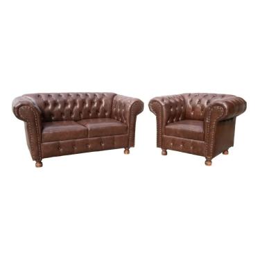 Imagem de Conjunto De Namoradeira Com 1 Poltrona Cherterfield