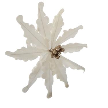 Imagem de Flor Artificial Natalina Poinsétia Branca 65cm 65cm