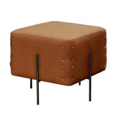 Imagem de Puff Banqueta Eros Luxo Preto Castellar Móbile Corino Caramelo Corino Caramelo