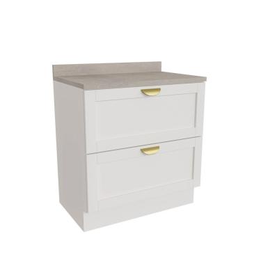 Imagem de Balcão 2 Gavetões 80cm Arizona Cabecasa Madeiramadeira Branco