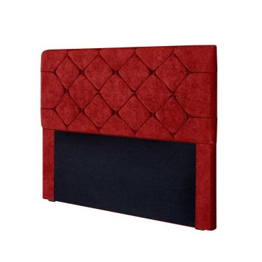 Imagem de Cabeceira Gabriela King Size Em Madeira De Reflorestamento 195cm Suede Amassado Star Confort Vermelho