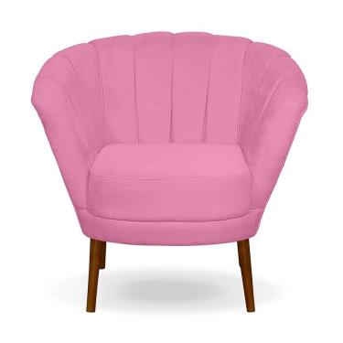 Imagem de Poltrona Cadeira Pétala Flor Decorativa Suede Rose