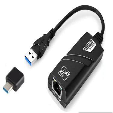 Imagem de Cabo Adaptador Usb 3.0 + Type-c Saída Rede Rj45 10-100-1000